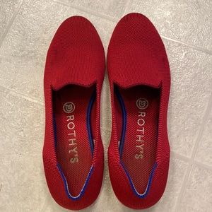 Rothys red loafers
